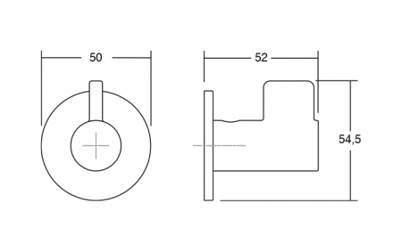 Fin - Agatatoare cuier, finisaj crom lucios, 50x54x52 mm [3]