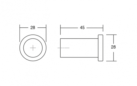 Agatatoare cuier Round, finisaj negru periat, 28x45 mm [1]