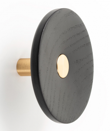 Moderne - Zoot - Agatatoare cuier, finisaj alama intunecata periata cu negru lacuit, D:120 mm