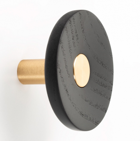 Moderne - Zoot - Agatatoare cuier, finisaj alama intunecata periata cu negru lacuit, D:90 mm