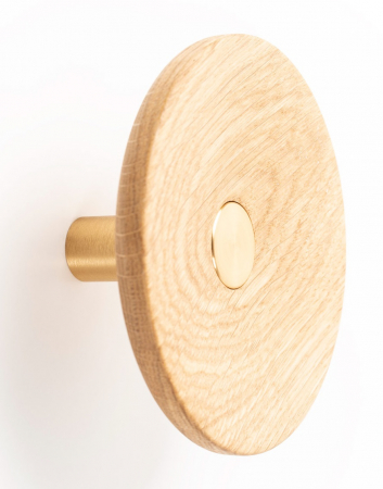 Moderne - Zoot - Agatatoare cuier, finisaj alama intunecata periata cu stejar natur, D:120 mm