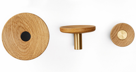 Zoot - Agatatoare cuier, finisaj alama intunecata periata cu stejar natur, D:60 mm [3]