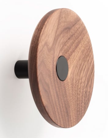 Moderne - Zoot - Agatatoare cuier, finisaj negru mat cu nuc natur, D:120 mm