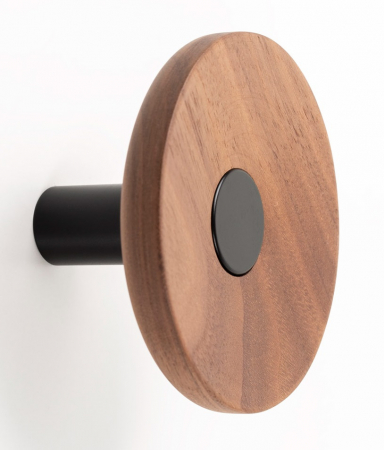 Moderne - Zoot - Agatatoare cuier, finisaj negru mat cu nuc natur, D:90 mm