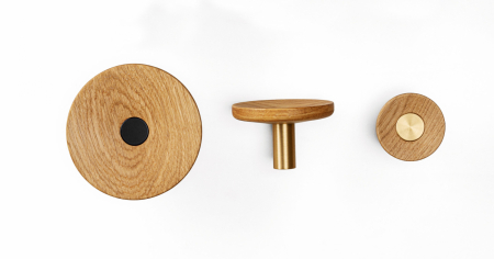 Agatatoare cuier Zoot, finisaj negru mat cu stejar natur, D:60 mm [2]