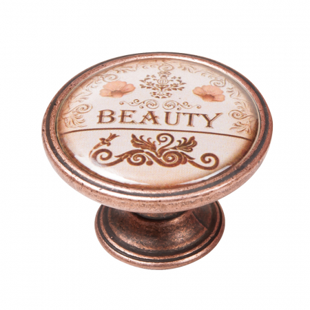 Manere pentru mobila - Buton pentru mobila, Beauty 550CB30, finisaj cupru antichizat, D:37 mm
