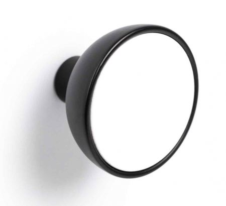 Butoni din lemn - Bol - Buton pentru mobila, finisaj negru mat cu smalt alb mat lacuit, D:45 mm