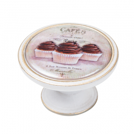 Manere pentru mobila - Buton pentru mobila, Cafe1 550BB61, finisaj bronz patinat, D:37 mm