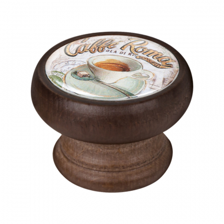Manere pentru mobila - Buton pentru mobila, Cafe2 450NG62, finisaj nuc, D:40 mm
