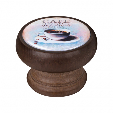 Buton pentru mobila, Cafe3 450NG63, finisaj nuc, D:40 mm [0]