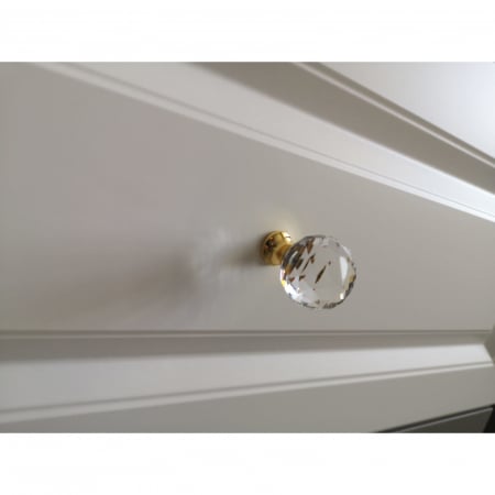 Buton pentru mobila cristal CRPA, finisaj auriu lucios+cristal transparent, D:30 mm [2]