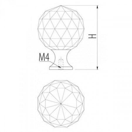 Cristal CRPA - Buton pentru mobila, finisaj crom lucios + cristal transparent, D:30 mm [3]