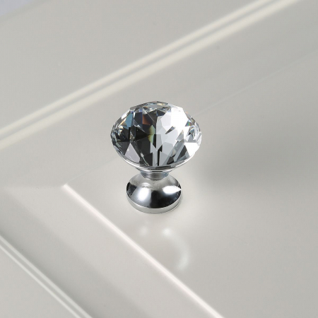 Cristal CRPB - Buton pentru mobila, finisaj crom lucios + cristal transparent, D:30 mm [1]