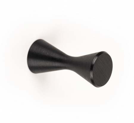 Industriali - Buton pentru mobila Diabolo, finisaj negru periat, D:13.5 mm