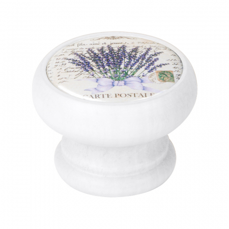 Manere pentru mobila - Buton pentru mobila, Lavender2 450BL47, finisaj alb, D:40 mm