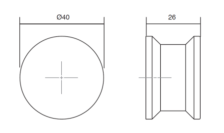 OH! Wood - Buton pentru mobila, finisaj stejar, Ø:40 mm [1]