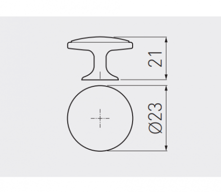 Olbia - Buton pentru mobila, finisaj alama antichizata, D:23 mm [1]