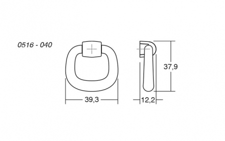 Pendant - Buton pentru mobila, finisaj negru mat, L:39.3 mm [2]