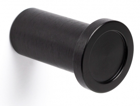 Industriali - Round - Buton pentru mobila, finisaj negru periat, D:25 mm