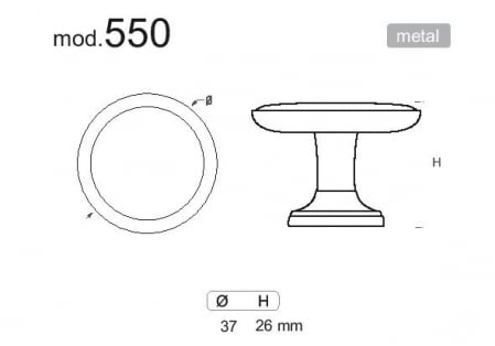 Buton pentru mobila, White Clock 550CB02, finisaj cupru antichizat, D:37 mm [1]
