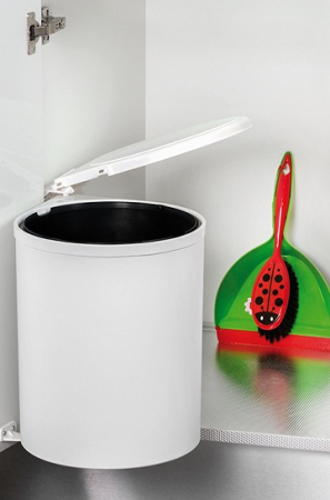 Coș de gunoi alb, 13 L, incorporabil în dulap de bucătărie [1]