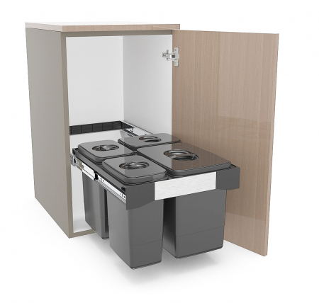 Cos de gunoi Free Jazz 45 incorporabil, colectare selectiva, 1 compartiment x 20 litri si 3x7 litri [2]