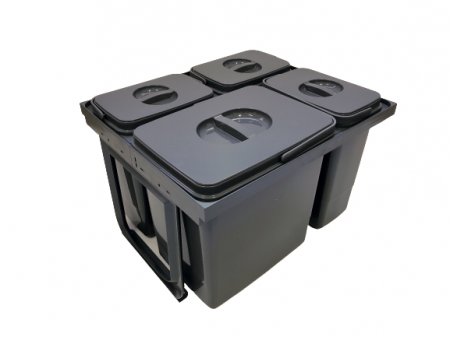 Bucatarie - Cos de gunoi Jazz 45 incorporabil, colectare selectiva, 1 compartiment x15 litri si 3x7 litri, H300 mm