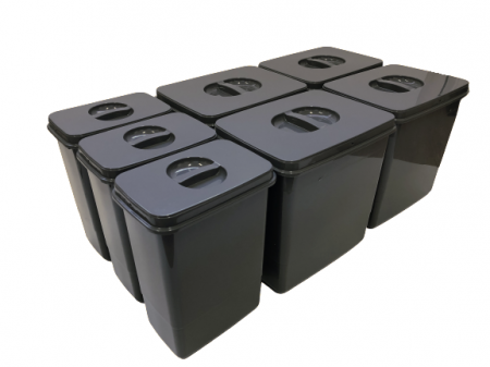 Cos de gunoi Jazz 90 incorporabil, colectare selectiva, 4 compartimente x15 litri si 3x7 litri, H300 mm [2]