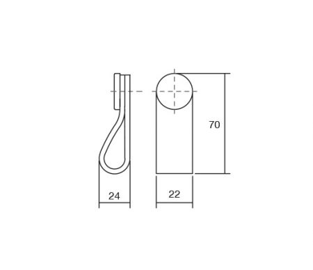 Flexa - Maner, buton din piele bej pentru mobilier, cu ornament finisaj negru, L: 70 mm [1]