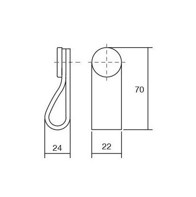 Flexa - Maner, buton din piele maro pentru mobilier, cu ornament finisaj alama, L: 70 mm [1]