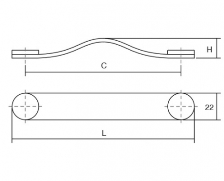 Flexa - Maner din piele neagra pentru mobilier, cu ornamente finisaj cositor, L:150 mm [1]