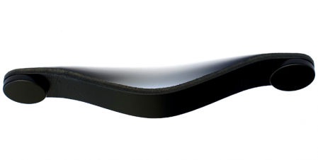 Manere din piele - Flexa - Maner din piele neagra pentru mobilier, cu ornamente negre, L: 150 mm