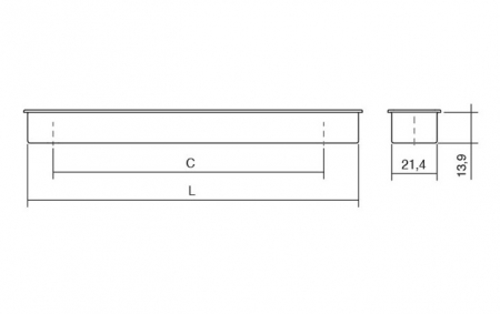 Clos - Maner ingropat, finisaj negru mat, L: 156,4 mm [1]