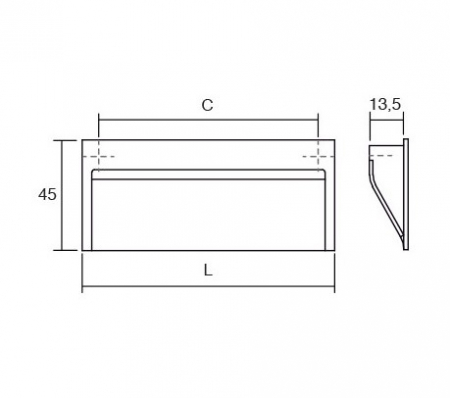 Wave - Maner ingropat, L:45 mm, finisaj negru mat [1]