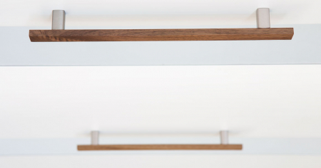 Maner pentru mobila Ara W, finisaj otel inoxidabil/nuc, L:220 mm [1]