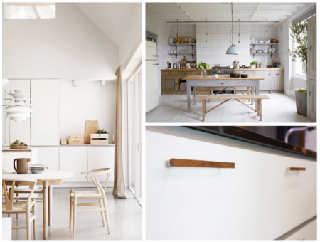 Maner pentru mobila Ara W, finisaj otel inoxidabil/nuc, L:220 mm [3]