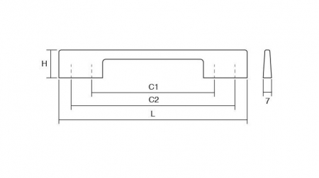 Maner pentru mobilier Dino, finisaj crom lucios, L:156 mm [1]