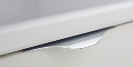 Manere In cant - Noma - Maner pentru mobilier, anodizat aluminiu luminos, L: 350 mm