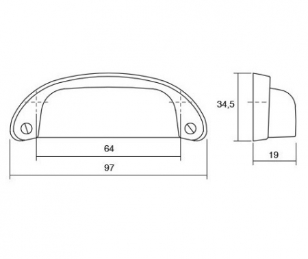 Maner pentru mobilier Petra, cupru antichizat, L: 97 mm [2]