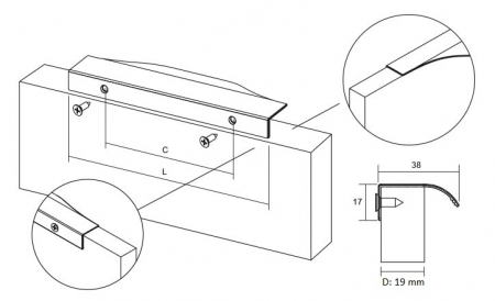 Noma - Maner pentru mobilier, finisaj bronz antichizat, L: 200 mm [2]