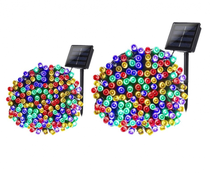 Instalatie cu incarcare solara, 300 LED, 34 metri, Multicolor [1]