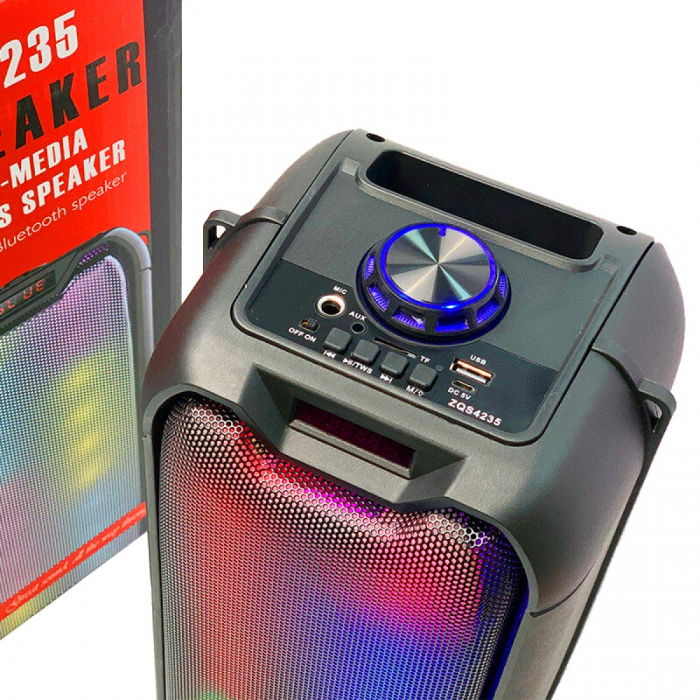 Boxa portabila reincarcabila 16w 3000 mAh cu microfon LED disco [5]