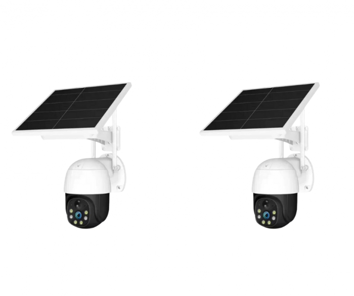 Set 2x Camera de Supraveghere WiFi, Solara, Pentru Exterior, Vedere de Noapte, Grad Protectie Apa IP66, 2 Antene - Copie [1]