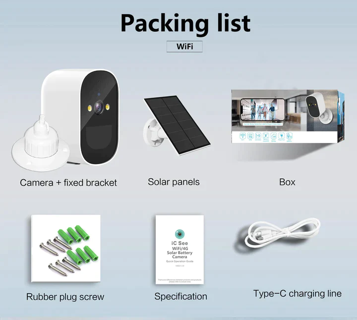 Camera Solara Jortan , Wifi , Viziune Nocturna Inteligenta , IP66 + CADOU Card 32GB [7]