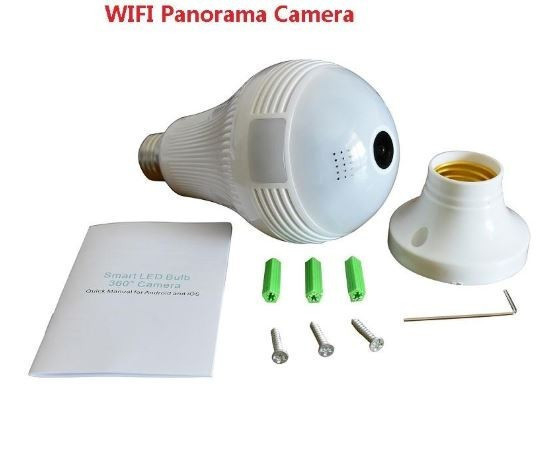 Camera Supraveghere Panoramică HD WiFi Card SD Live View 360 [4]