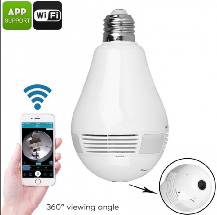 Camera Supraveghere Panoramică HD WiFi Card SD Live View 360 [1]