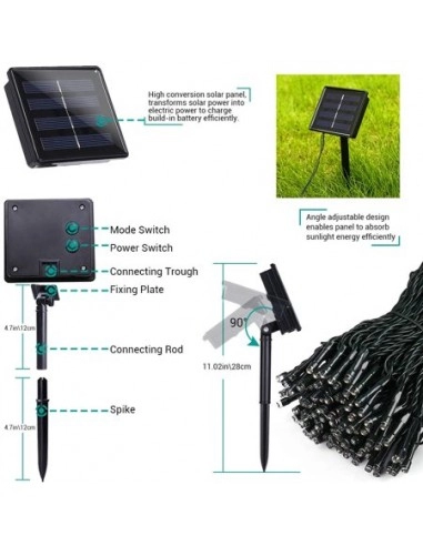 Instalatie Gradina cu incarcare solara, 100 LED, 10 metri, multicolor [4]