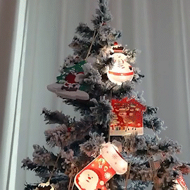 Instalatie Perdea de Crăciun LED, 10 figurine, 3 m, interconectabila [1]