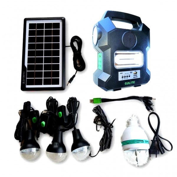 Kit Panou Solar 6V4A 3 Becuri, Radio-FM USB MP3 GDLITE GD1000A [2]