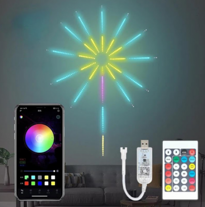 Lumini LED Tip Artificii Inteligente RGB cu Muzica, Telecomanda si Aplicatie [1]